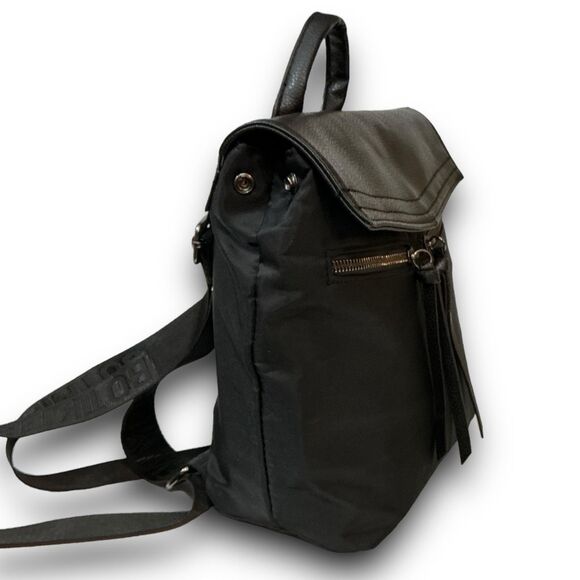 Botkier New York Nylon & Imitation Pebbled Leather Trim Trigger Mini Backpack - Picture 2 of 11